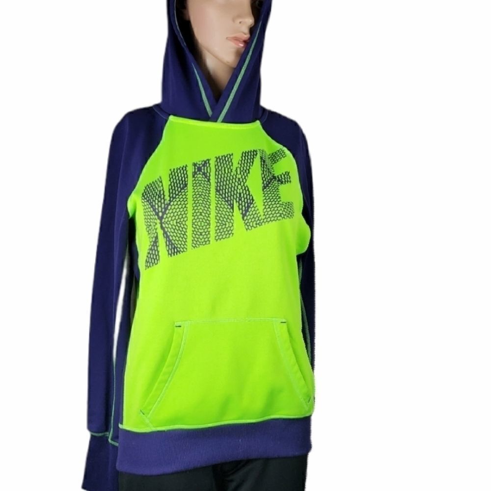 Nike Therma Fit Green & Purple Hoodie Sweatshirt